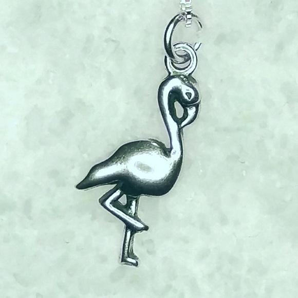 *1 Left* Flamingo Sterling Silver Charm Necklace - Picture 2 of 6